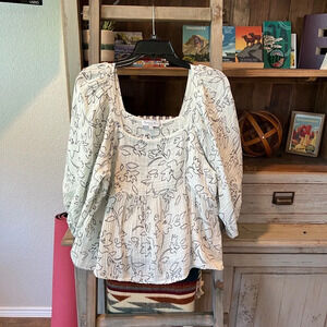 Michael Stars women’s Patsy square neck gauze top size XS